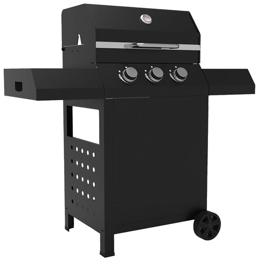 Barbecue a Gas 1235,5x57,5x123 cm 3 Fuochi in Acciaio Cazorla Nero