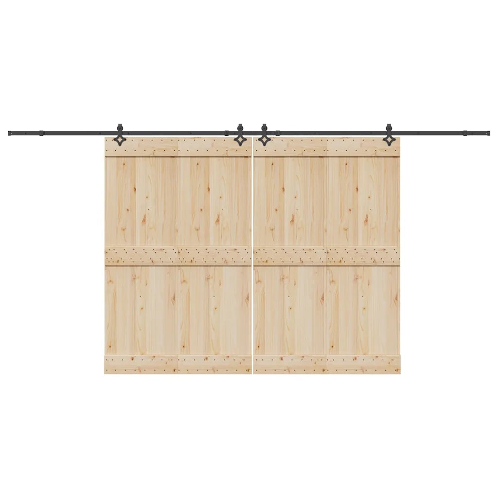 Kit di Binari per Porte Scorrevoli 427 cm Acciaio Nero CFW1060460