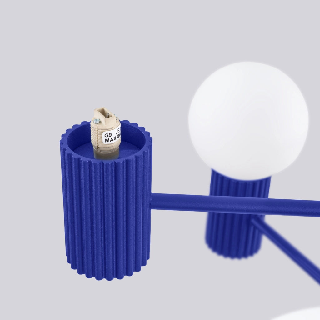 Lampadario moderno SFERA ultramarina 6 luci G9 sfere