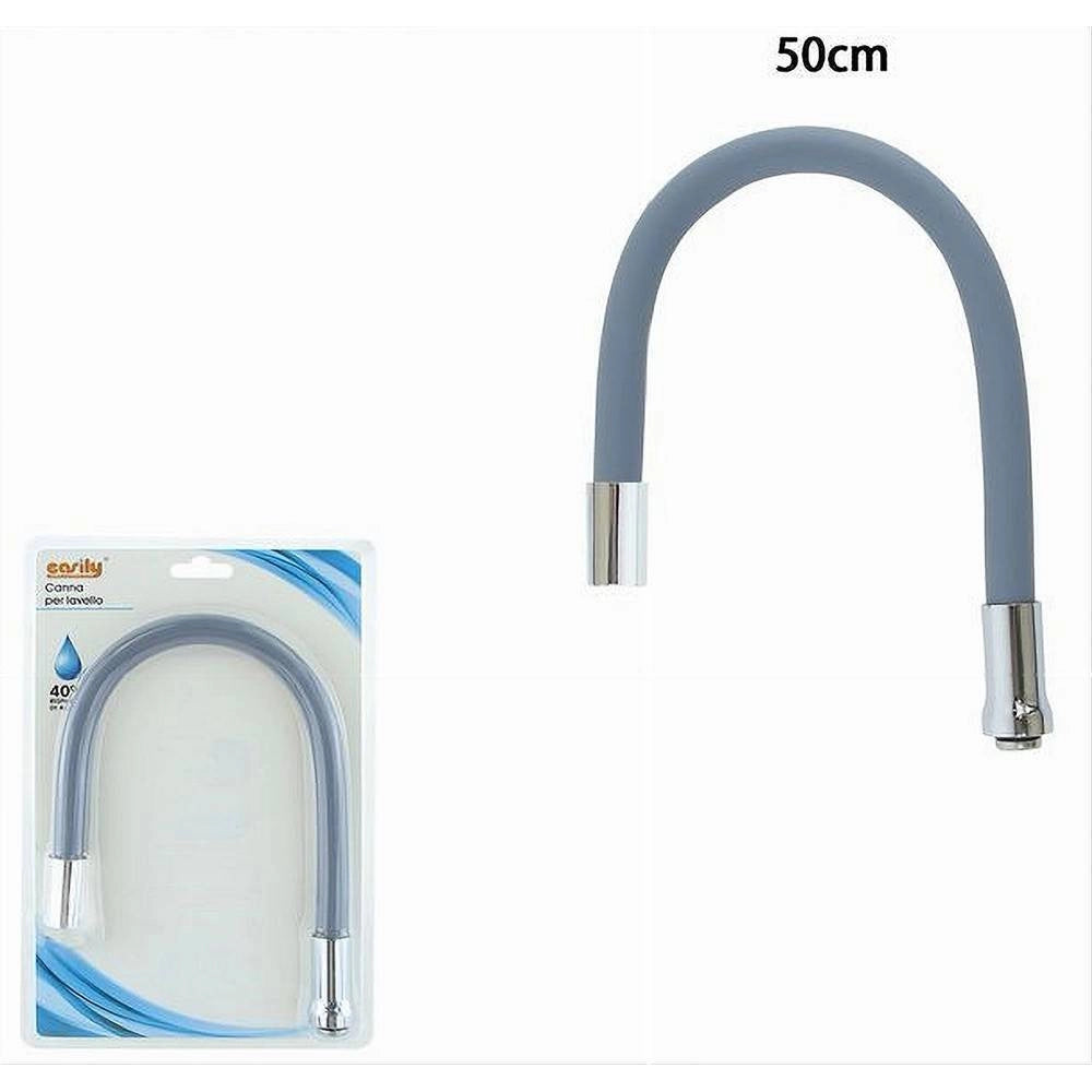 Trade Shop - Canna Ricambio Tubo Flessibile Per Rubinetto Lavello Da Cucina Grigio 50cm 87507 -