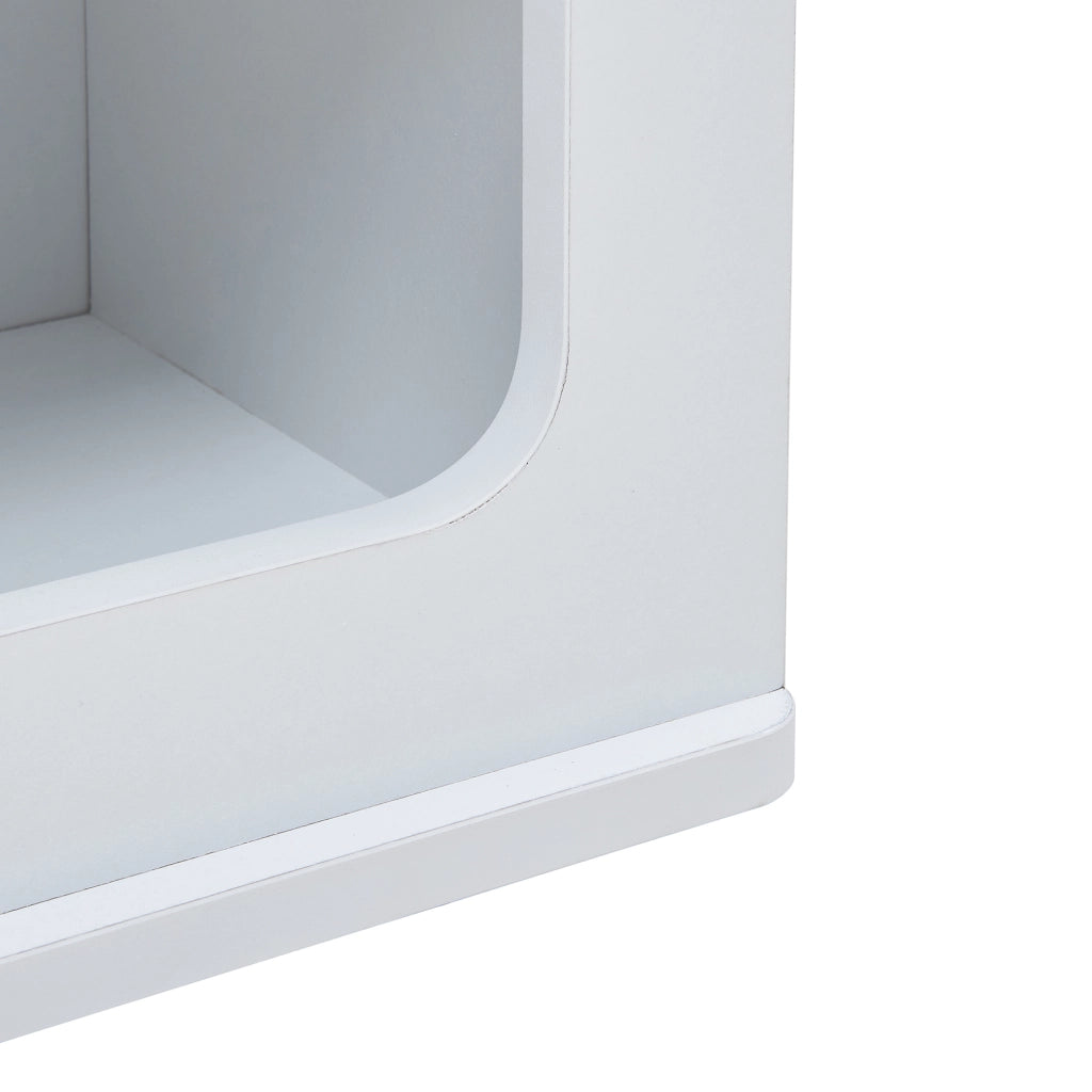 Comodino Trorhun con Ripiano e 2 Vani 48 x 40 x 30 cm - Bianco [en.casa]