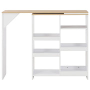 Tavolo da Bar con Scaffale Mobile Bianco 138x39x110 cm 280225