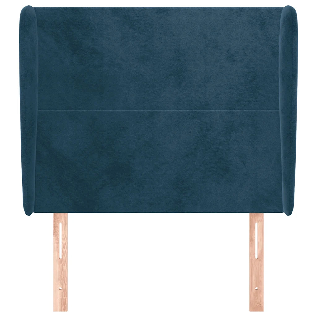Testiera | Testata ad Orecchio Blu Scuro 93x23x118/128 cm in Velluto