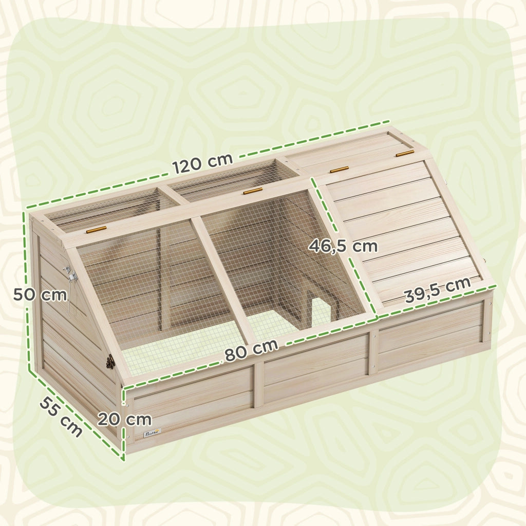 Gabbia per animali domestici in legno con coperchio ¨C Minimal ¨C 2 scomparti, colore naturale