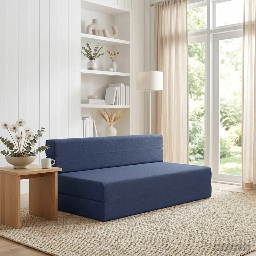 Divano Letto Pieghevole Blu 152 x 86,5 x 60 cm Tessuto 900124