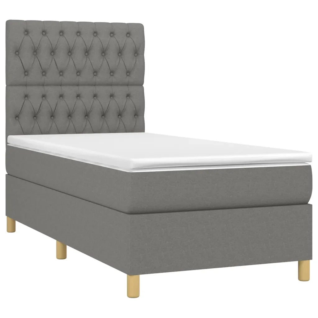 Giroletto a Molle con Materasso Grigio Scuro 90x200 cm Tessutocod mxl 75787