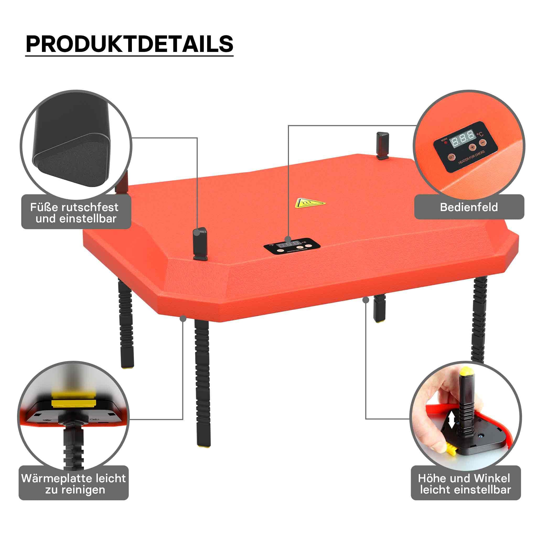 Fudajo Chioccia artificiale 30x40cm 30W Piastra termica per 25-30 pulcini, temperatura regolabile