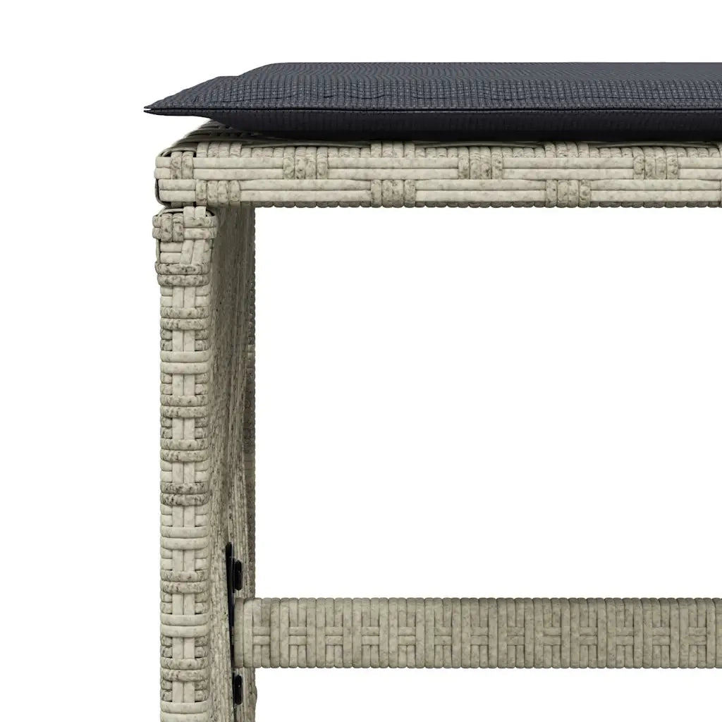 Set Pranzo Giardino 11pz con Cuscini Grigio Chiaro Polyrattan