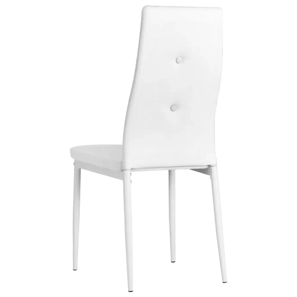 Sedie da Pranzo 4 pz Bianche in Similpelle 246190