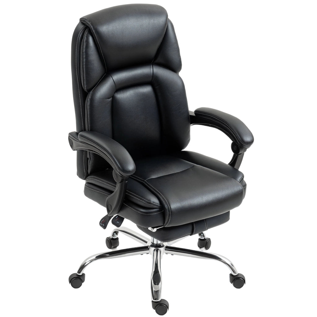 Sedia da Ufficio Reclinabile con Poggiapiedi ¨C Zephmum ¨C Pelle PU, Nero