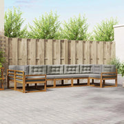 Set di divani da esterno 7 pcs Grigio Naturale e Chiaro
