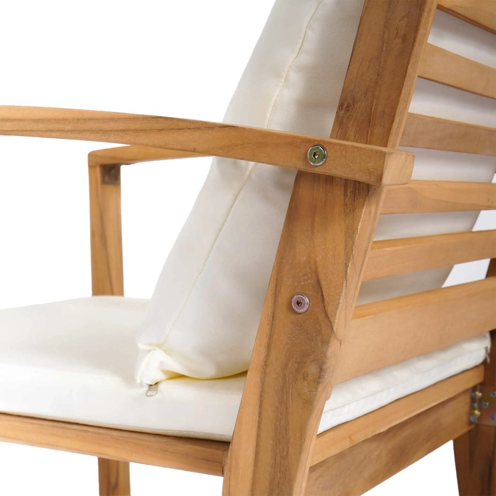 Sedia con cuscino 2 Pezzo Marrone e Crema 65 x 60 x 76,5 cm CFW3397253
