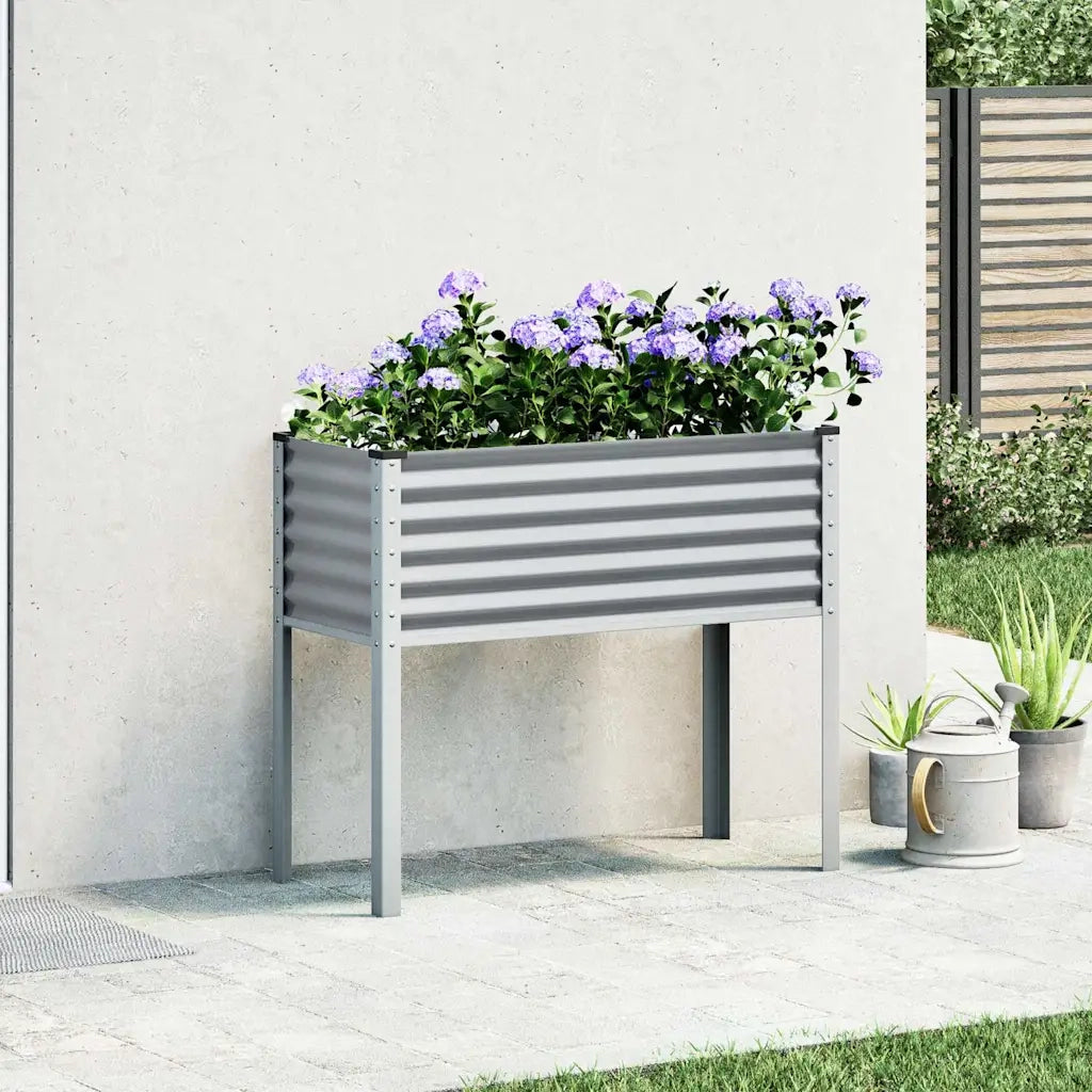 Fioriera da Giardino Grigia 100x45x90 cm in Acciaio 4008970