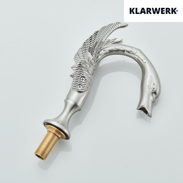 ADRIAN| Rubinetto da bagno a 3 fori grande cigno cromato  per vasca da bagno dal design lussuoso per restaurante, miscelatore per lavabo a 2 maniglie