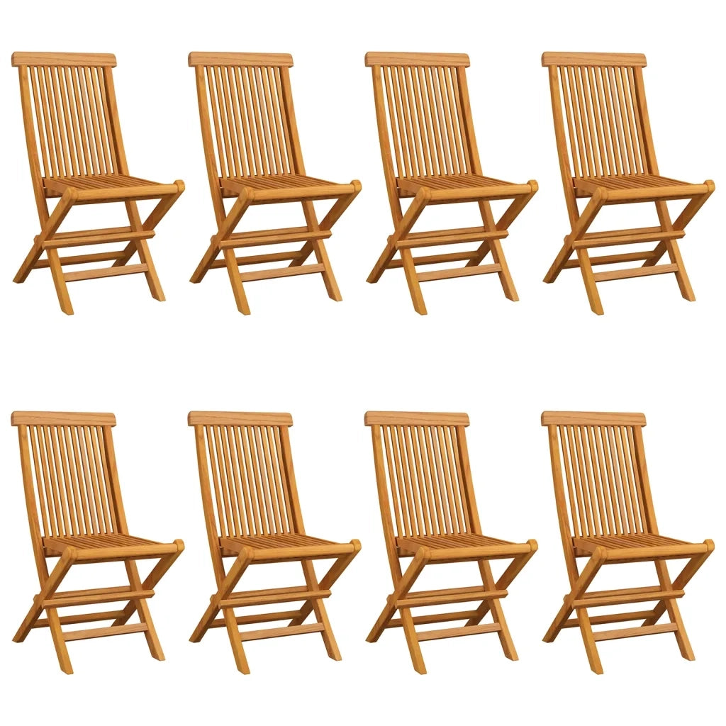 Sedie da Giardino e Cuscini Grigio Talpa 8 pz Massello di Teak 3072940