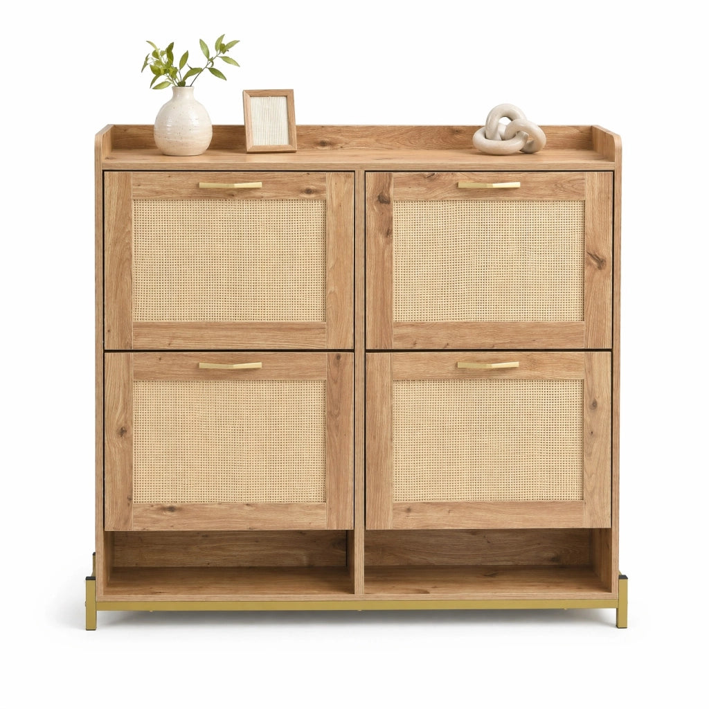 Scarpiera salvaspazio in MDF effetto legno 108,5x24x100 cm