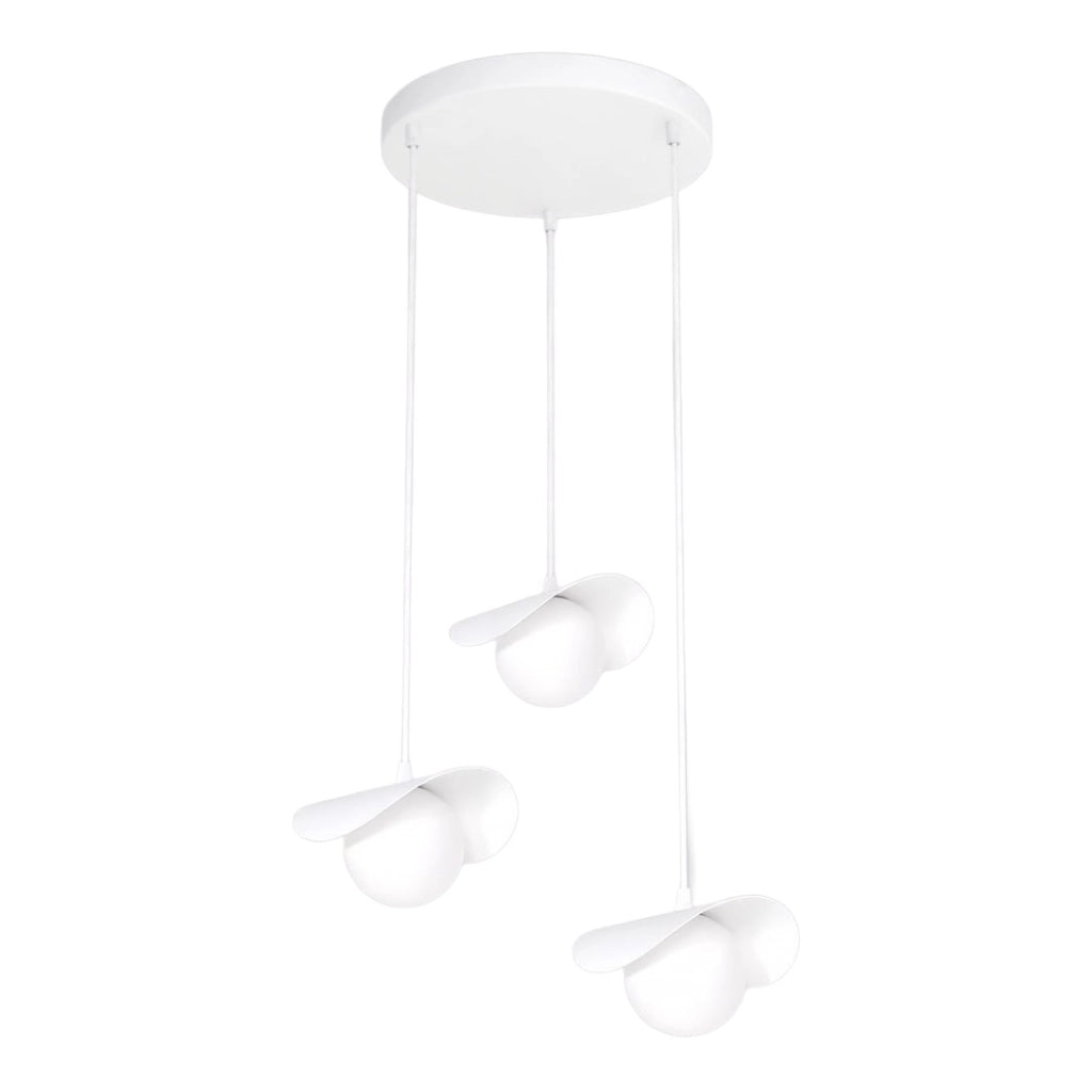 Lampada a sospensione RITUAL bianca sfera vetro 3xG9