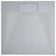 Piatto doccia con scarico grigio SMC 80 x 80 x 3 cm effetto pietra naturale minimalista