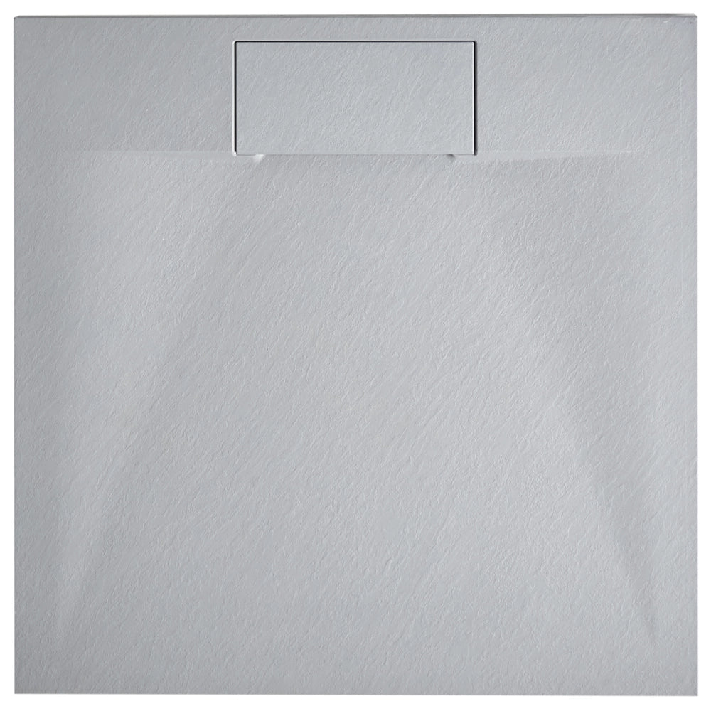Piatto doccia con scarico grigio SMC 80 x 80 x 3 cm effetto pietra naturale minimalista