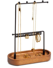 Sostegno per Collane - Amichevole Sostegno per Gioielli e Armatore per Gioielli, Ideale per Collane, Bracciali e Anelli, Sostegno per Gioielli e Organizzatore, Sostegno per Collane e Sostegno per Orecchini - Nero/Acacia