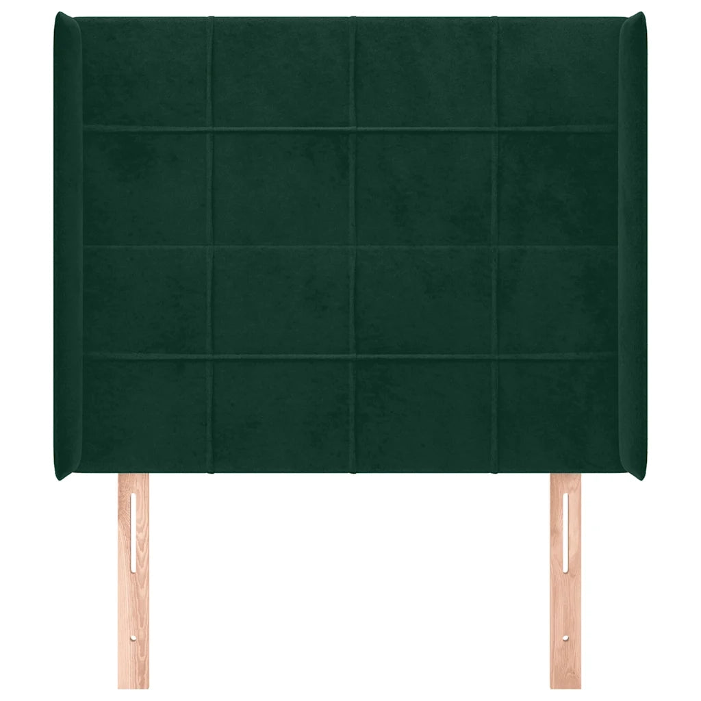 Testiera ad Orecchio Verde Scuro 93x16x118/128 cm in Velluto 3119619