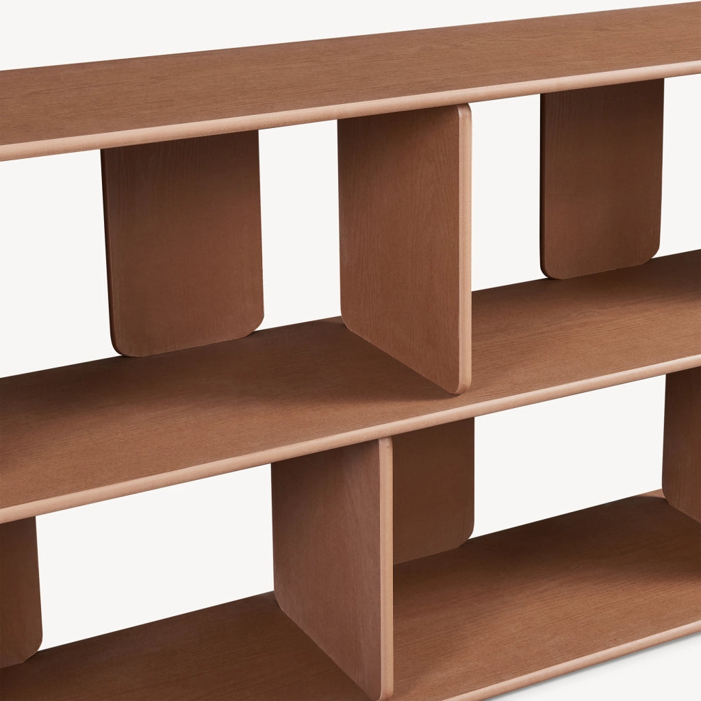Scaffale da Terra Gäljami con 4 Scomparti Aperti 160 x 35 x 74 cm - Effetto Noce [en.casa]