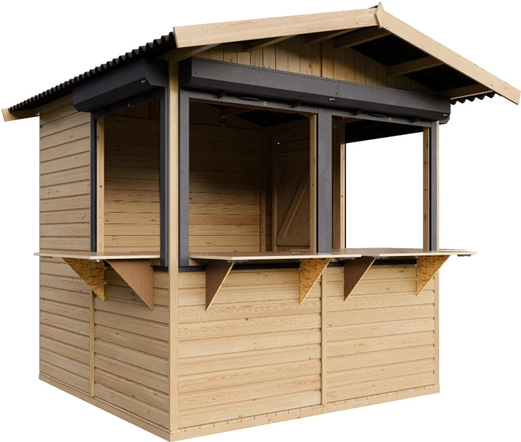 TIMBELA M149BZ Chiosco in Legno con Serrande Avvolgibili 4 m²