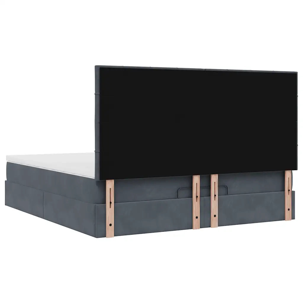 Struttura Letto Pouf con Materassi 160x200 cm in Velluto