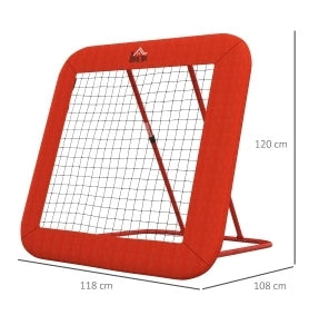 Rete rimbalzante multisport pieghevole rossa regolabile
