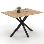 IDMarket - ALIX Mesa de comedor para 4 personas con patas de madera y araña negra 110 cm