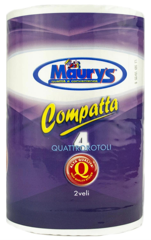 KIT 15 MAURY'S CARTA IGIENICA 4 ROTOLI 2 VELI COMPATTA 780GR ALTA QUALITÀ