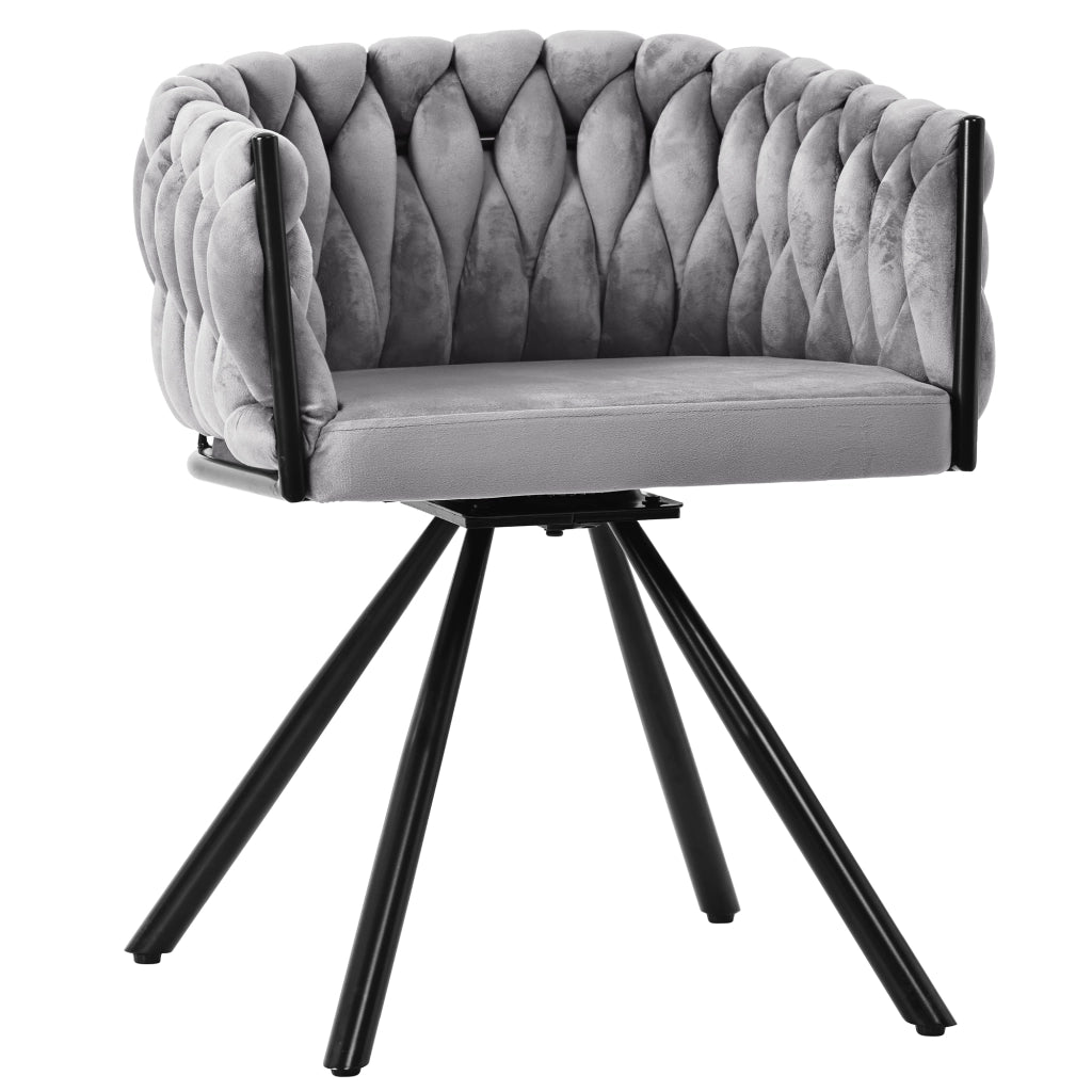 SEDIA DA PRANZO Girevole 360° Set da 6 pezzi Grigio in velluto