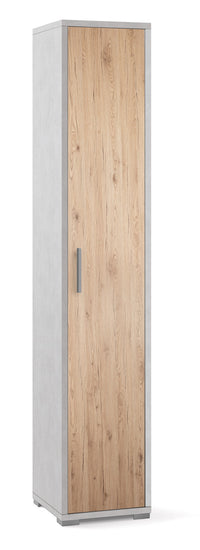 Armadio 1 Anta 39x199x41 cm Ossido Bianco/Rovere Naturale