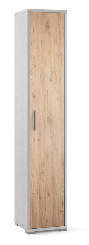 Armadio 1 Anta 39x199x41 cm Ossido Bianco/Rovere Naturale