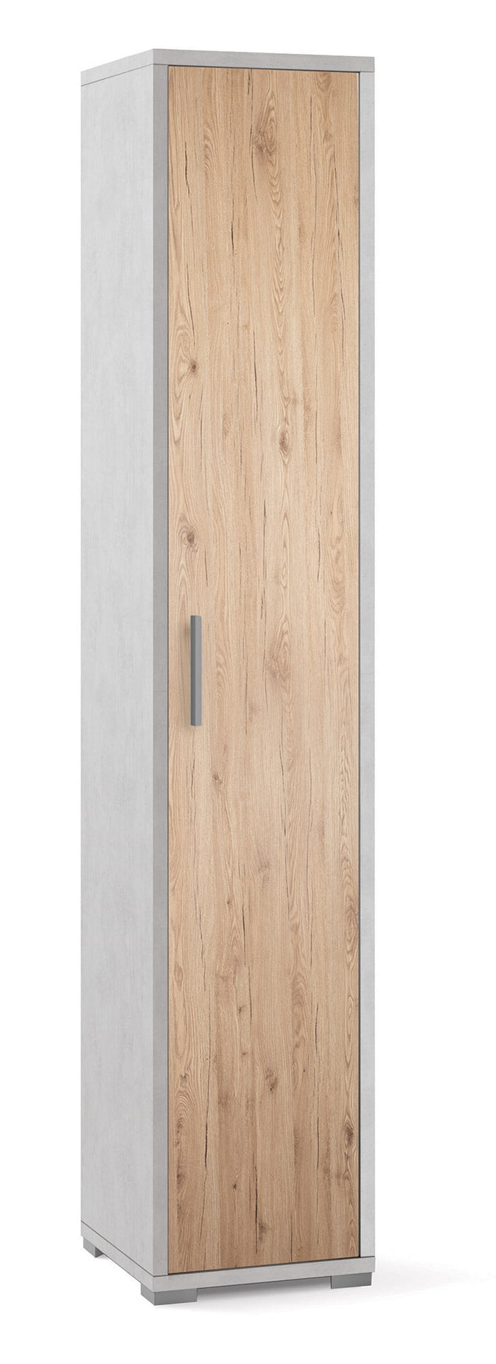 Armadio 1 Anta 39x199x41 cm Ossido Bianco/Rovere Naturale