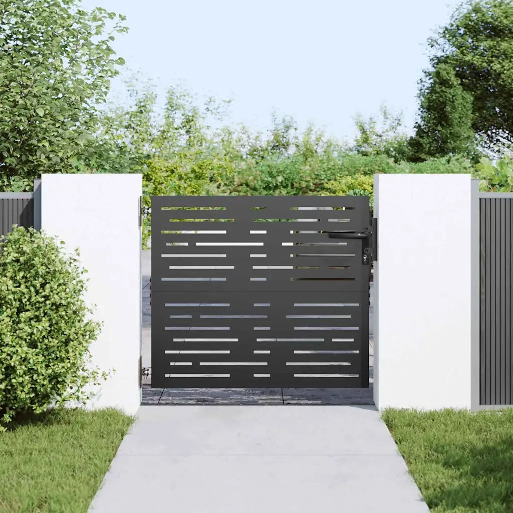 vidaXL Cancello da giardino con blocco Nero 105 x 100 cm