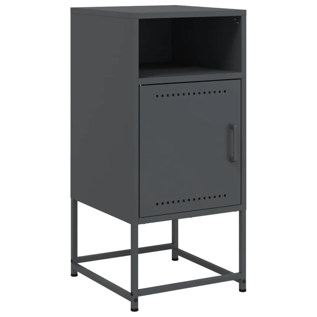 Comodini 2 pz-Set di 2 Tavolino da notte Antracite 36x39x78 cm in Acciaio 402715