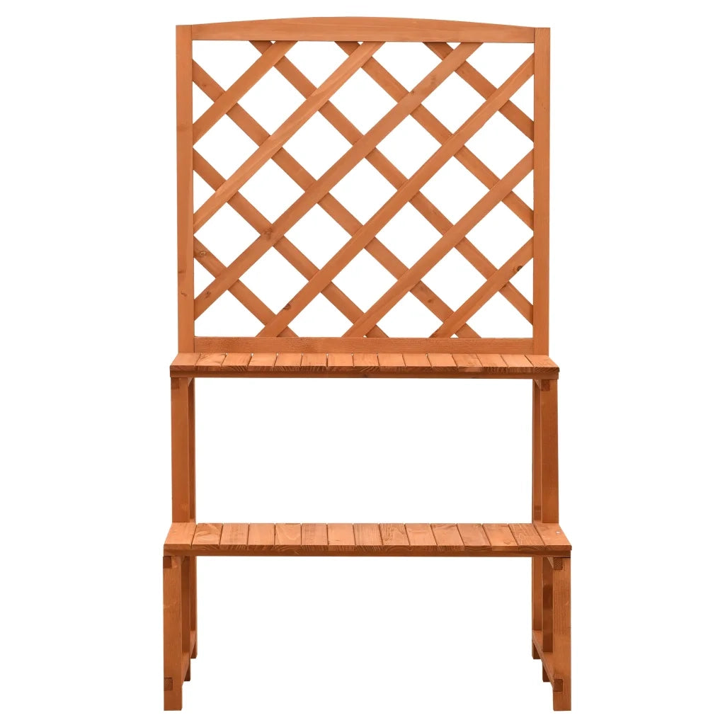 Fioriera con Traliccio Arancione 70x42x120 cm Massello di Abete cod mxl 69632