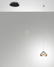 ARABELLA SOSPENSIONE AMBRA 1 LUCE A LED 3000K - 8W - 750 lm, SPOSTABILE D.14CM SMART C/ACCESS.