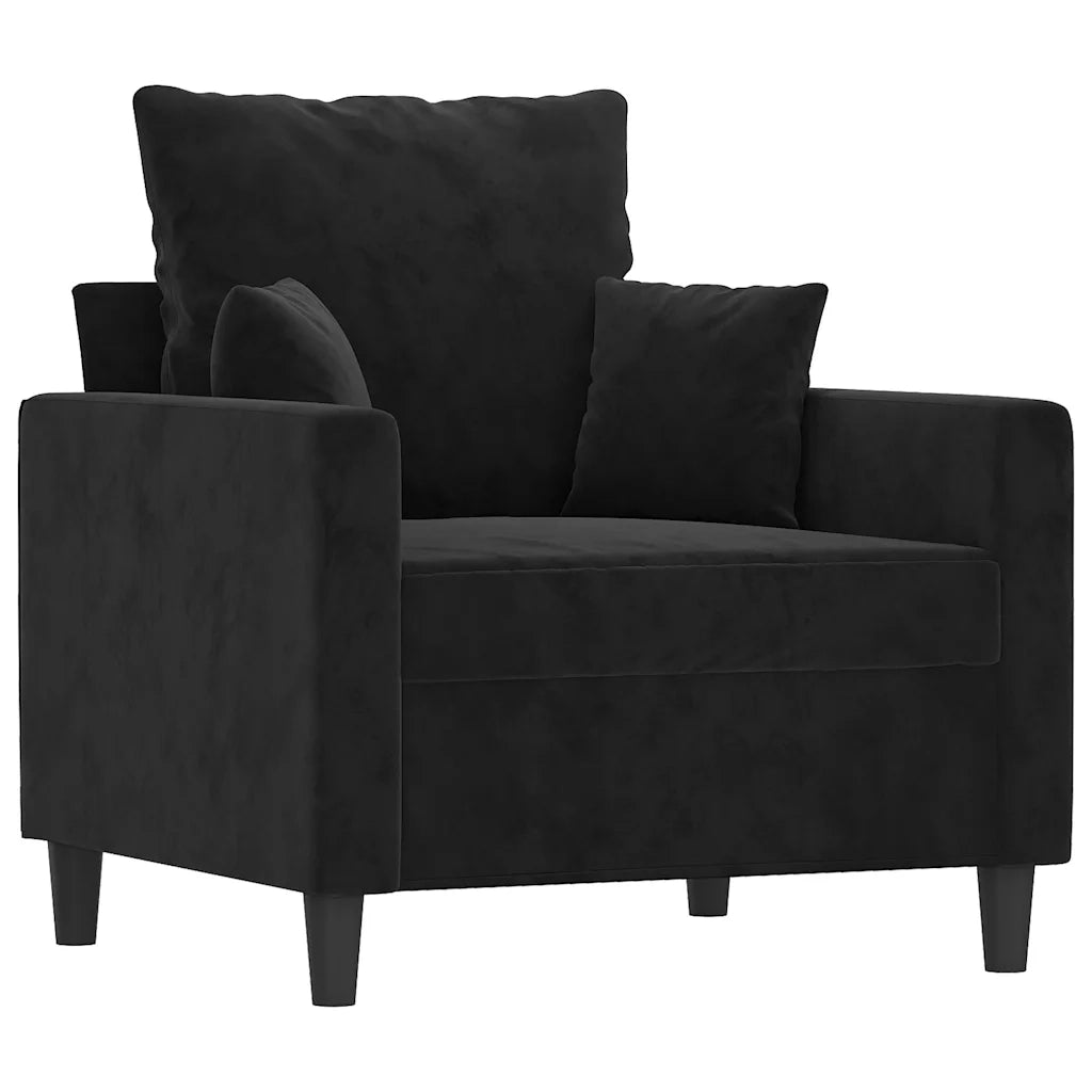 Divano Sedia-Poltrona Nero 60 cm Velluto 587804
