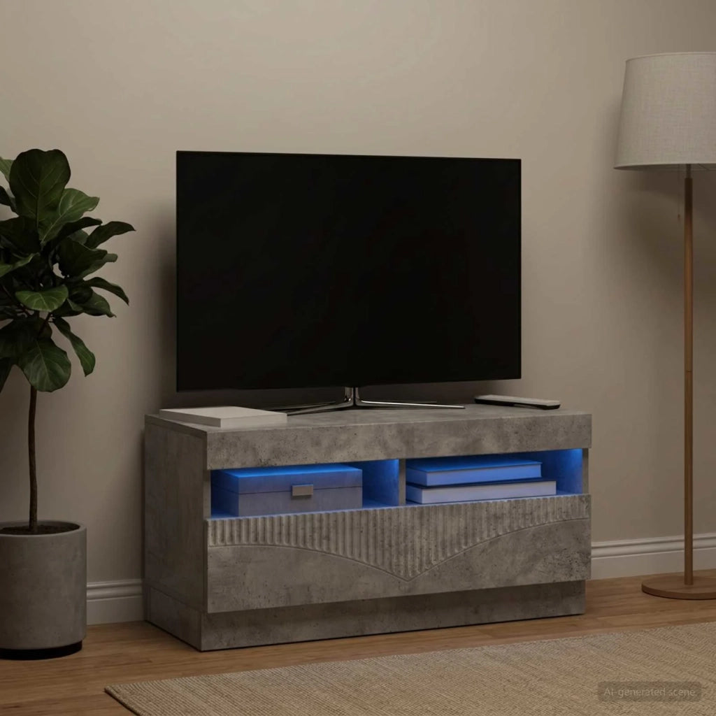 Mobile TV LED Grigio Cemento Legno ingegnerizzato 897438