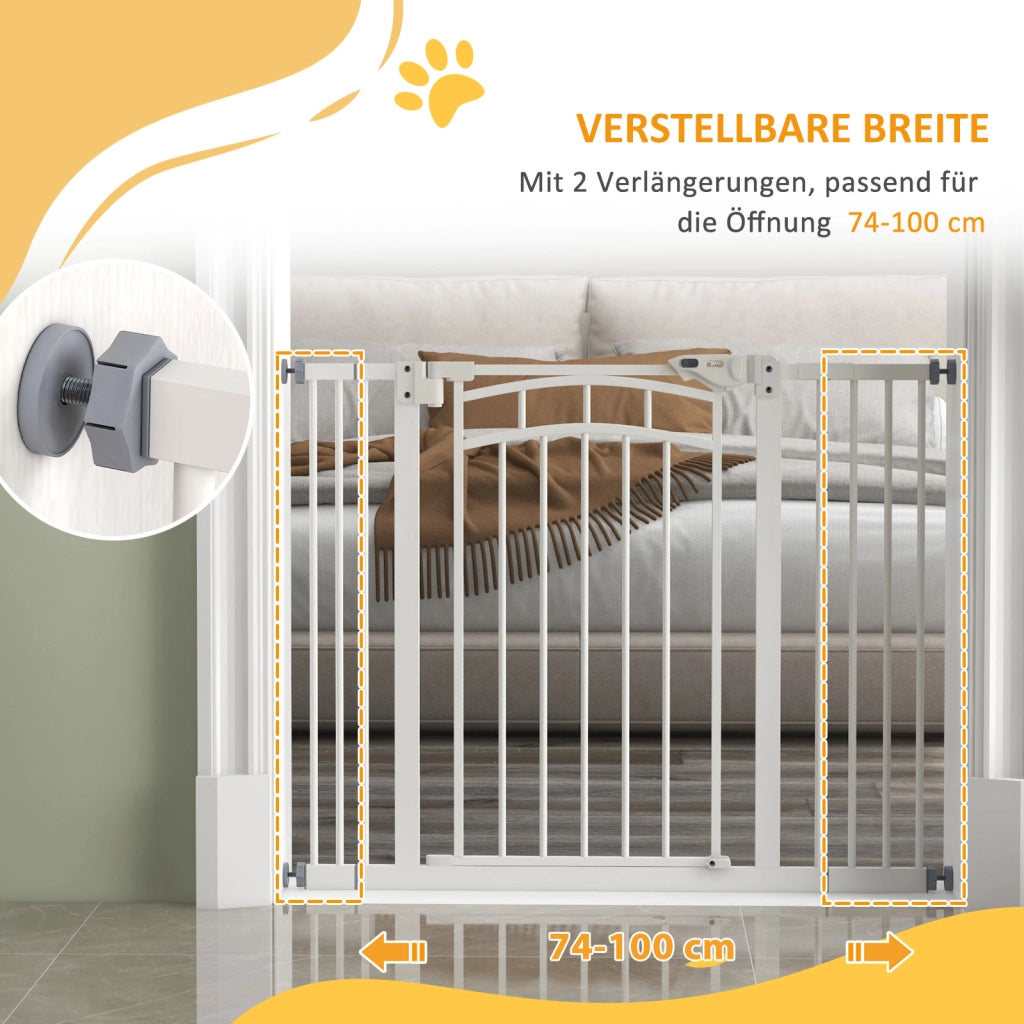 Cancello di Sicurezza per Scale e Animali ¨C zephmum ¨C Bianco 100x4x76 cm
