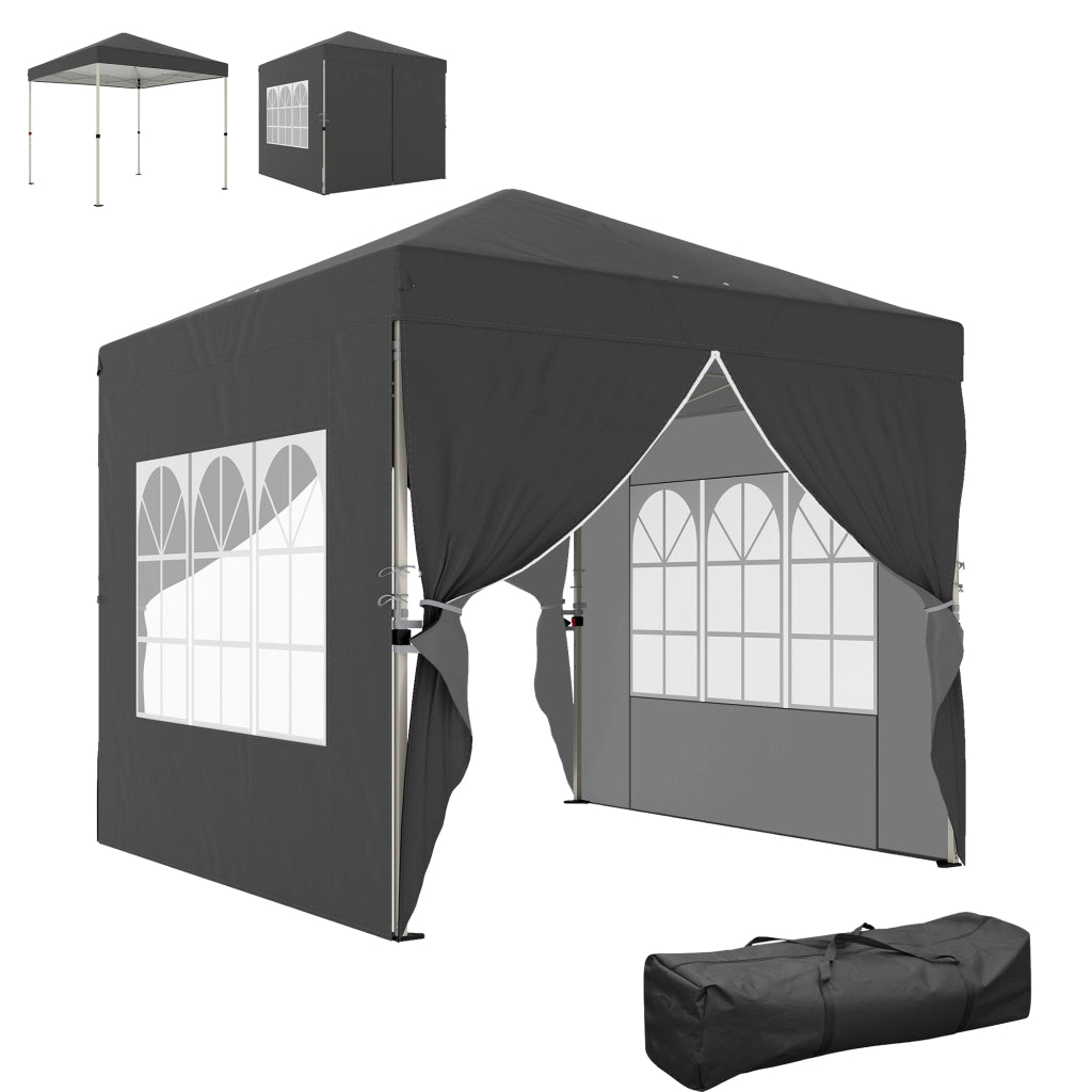 Tonnelle da giardino pieghevole ¨C zephmum ¨C 2.5x2.5m grigio scuro