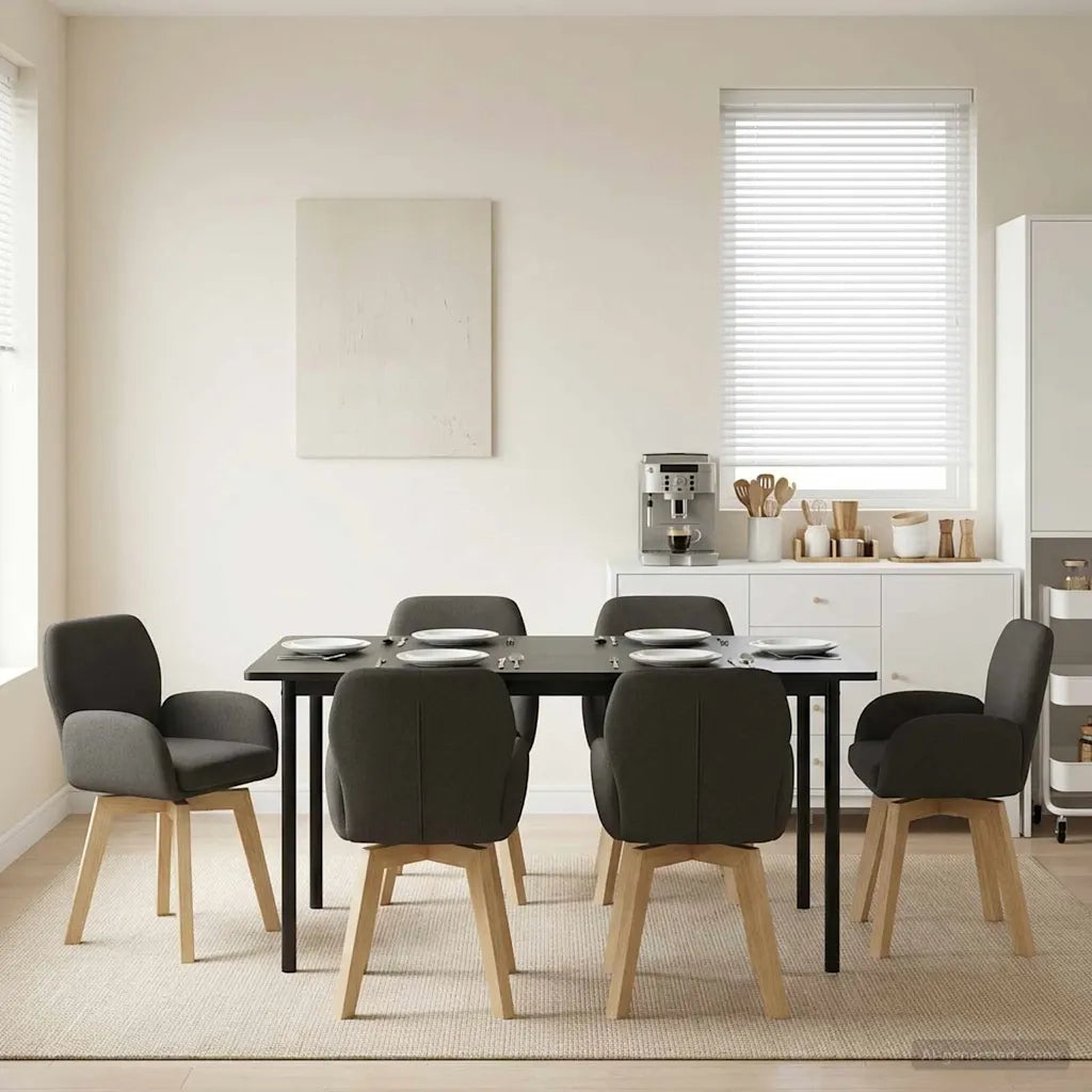 Sedie da pranzo girevoli 6 pcs Bouclé Grigio Scuro 3428292