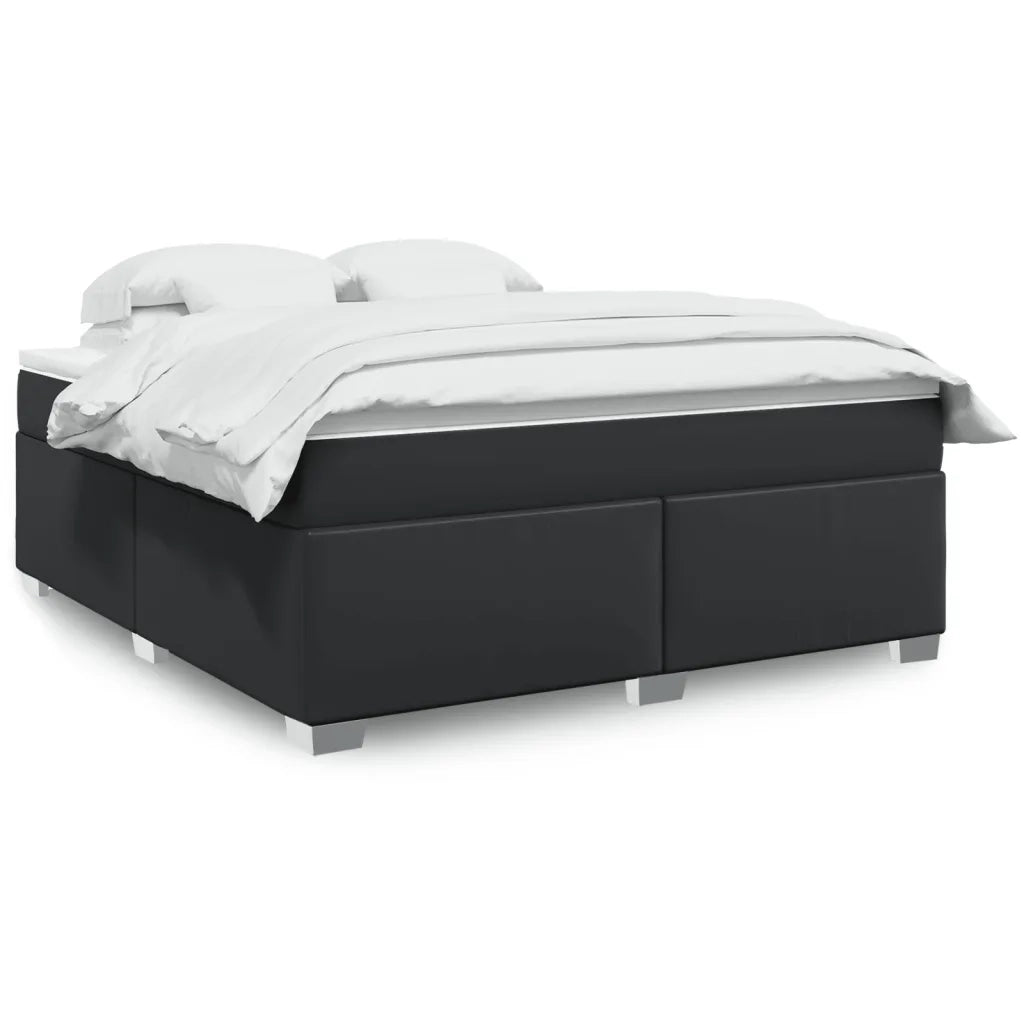 Giroletto a Molle con Materasso Nero 180x200 cm in Similpelle 3285221
