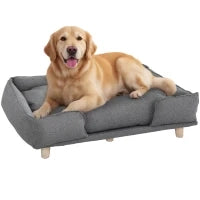 Divano per cani, con rivestimento rimovibile e lavabile, Grigio scuro