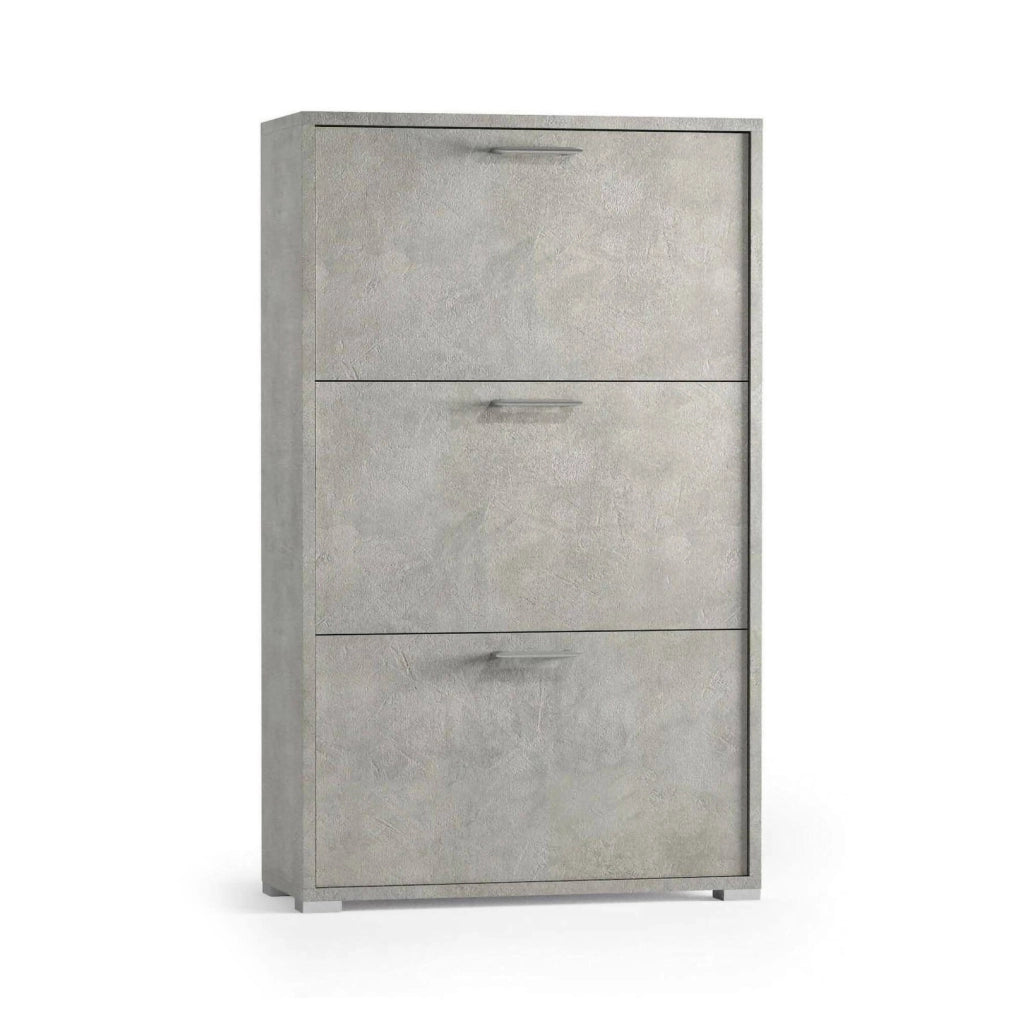 Mobile Portascarpe Axinite, Scarpiera 18 Paia Made in Italy, 67x28x112h cm Grigio Cemento