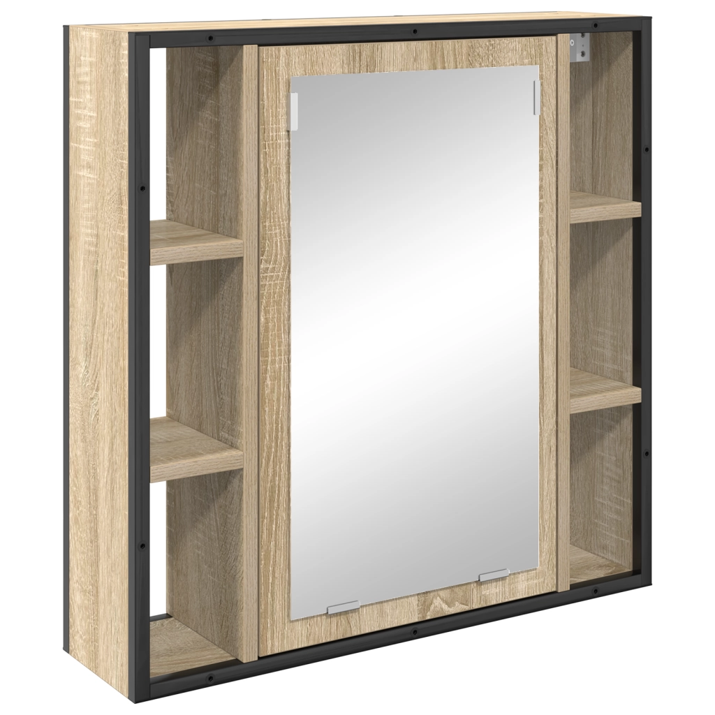 Set di Mobili da Bagno in 3 Pezzi in Rovere Chiaro in Legno Ingegnerizzato