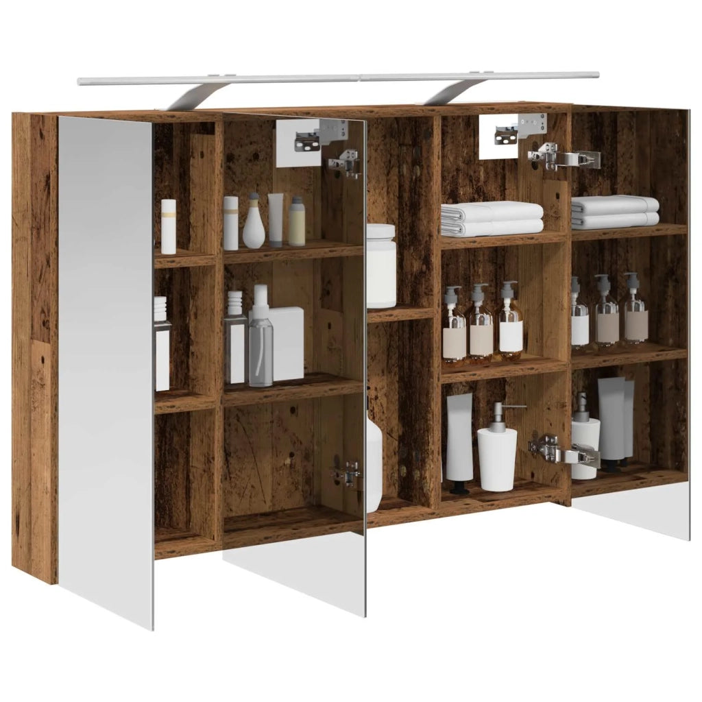 Mobiletto per specchio da bagno con lo scaffale Legno vecchio