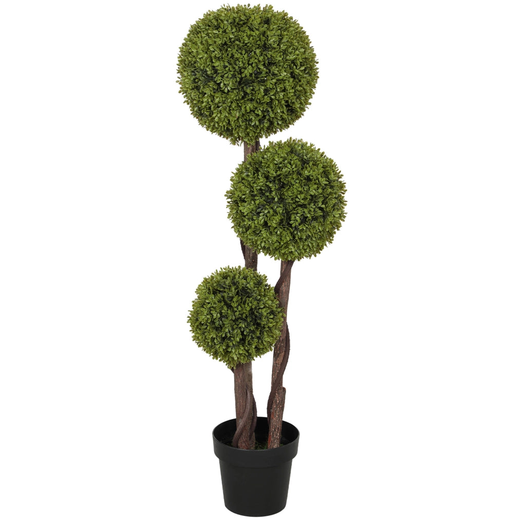 Buchsbaum artificiale 115 cm con vaso, pianta decorativa per interni ed esterni
